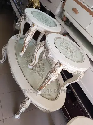 Royal Design Center Table With Two Sides Stools/Tables.