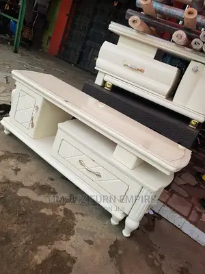 Adjustable Royal TV Stand With Various Storage Spaces.