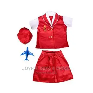 Three Pieces Air Hostess Costume-Wine and White
