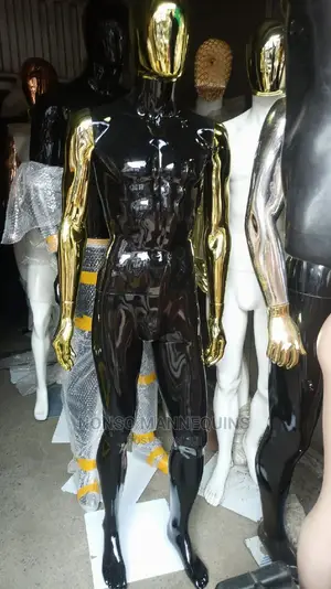 Chrome Black And Gold Male Display Mannequin