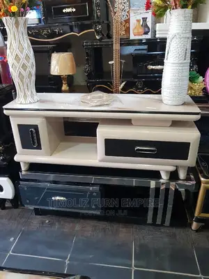 Adjustable Tv Stand With Various Storage Spaces-White Black