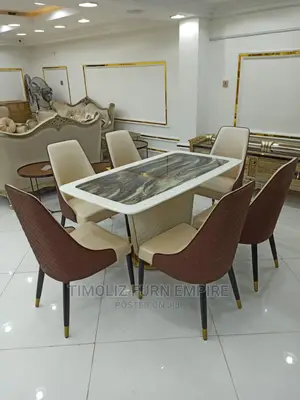 Classic Marble Dinning Table With 6 Chairs-Superior.