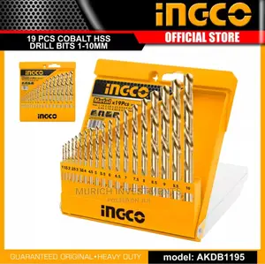Ingco AKDB1195 19pcs Cobalt HSS Drill Bits Set 1-10mm IHT