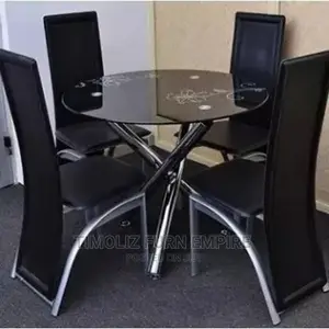 Foreign Dining Table With 4 Rust Resistant Chair-Black.