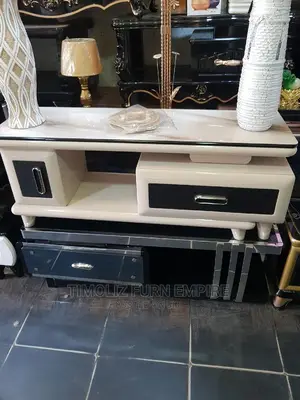 Adjustable Tv Stand With Various Storage Spaces-black White