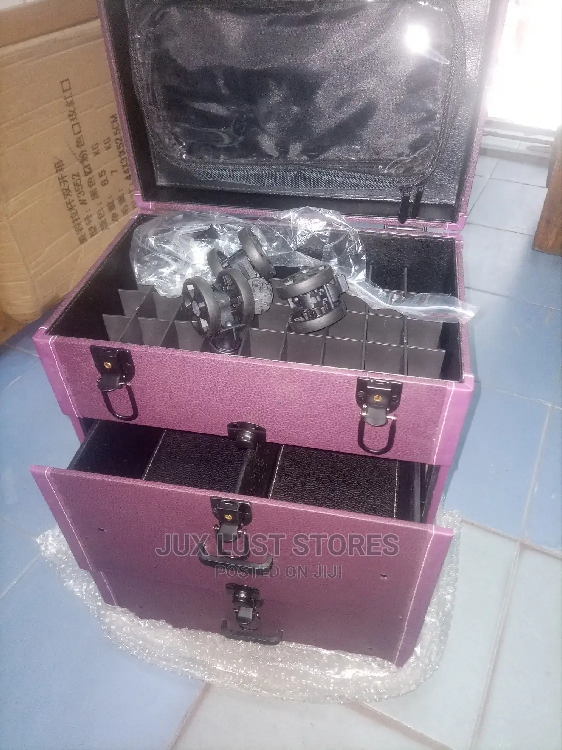 Double Drawer Make Up Trolley Box
