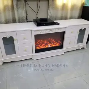 Longest Fireplace Tv Stand With Various Storage Spaces -white