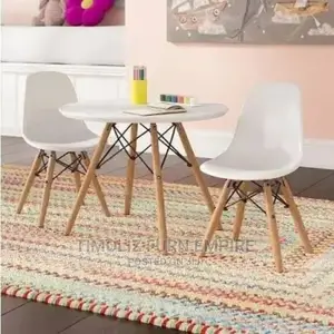 Meeting Table With Two Chairs-White
