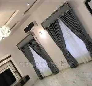 Grey Turkish Curtain Set With Head Board