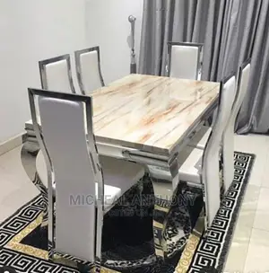 Marble Dining Table Set With Six Chairs