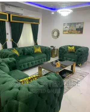 Emerald Green Chesterfield and Turkish Curtains