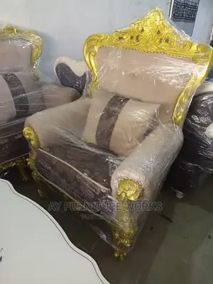 Modern 7 Seater Living Room Fabric Made Royal Sofa Chair.