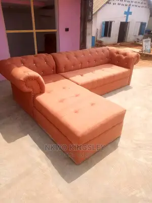 Quality L-Shaped Living Room Fabric Made Sofa Chair.