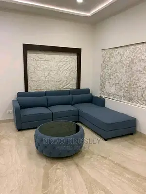 Luxury L-Shaped Living Room Fabric Made Sofa Chair.