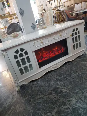 Fireplace TV Stand With Various Storage Spaces