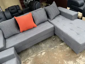 A Standard 6 Seater Living Room Grey Sofa Chair