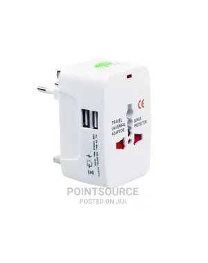 International Plug Adaptor, With Dual USB Ports