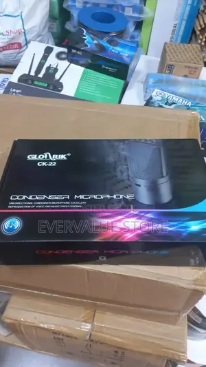 Studio Condenser Microphone With Soundcard Pop Filter