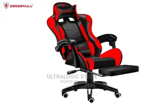 Deadskull Leather Gaming Chair W/ Footrest Adjustable