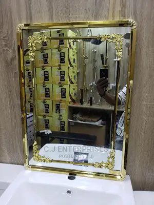 Mirror With Golden Design