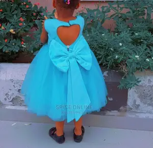 Vvip Stylish Elegant Baby Girl Dress With Bow Mesh