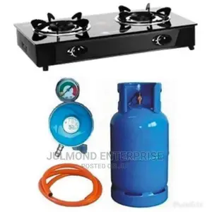 12.5kg Gas Cylinder+2 Burner Glass Cooker - Complete