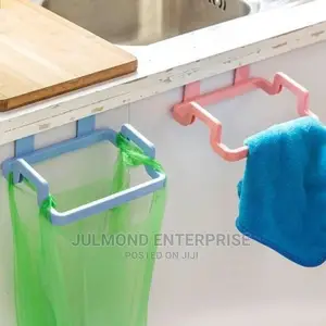 Durable Door-Back Trash Bag Holder Cabinet Rack Trash