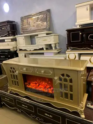 Executive Gold Fireplace TV Stand