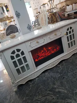 Royal Design Fireplace Tv Stand With Various Storage Spaces.