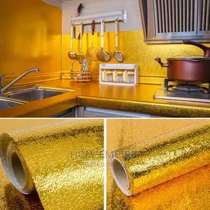Kitchen Wall Aluminum Foil Oil-Proof Stickers Anti-Fouling