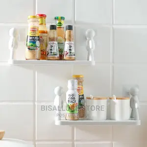 Adhesive Bathroom and Kitchen Shelf Rack