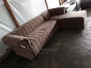 Quality L-Shaped Living Room Fabric Sofa Chair.
