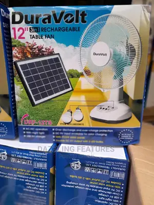 Table Fan With Bulbs and Solar Panel