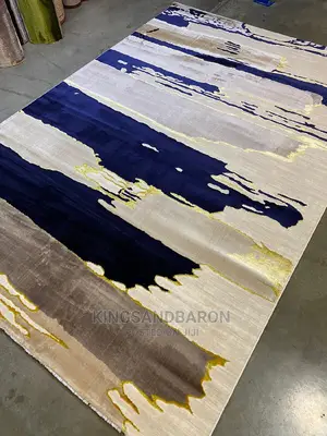 7x10fts Deep Blue and Cream, (4x6fts) Turkey VIP Center Rug