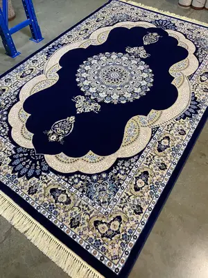 5x7fts Blue and Cream Arabian Center Rug(7x10,4x6)